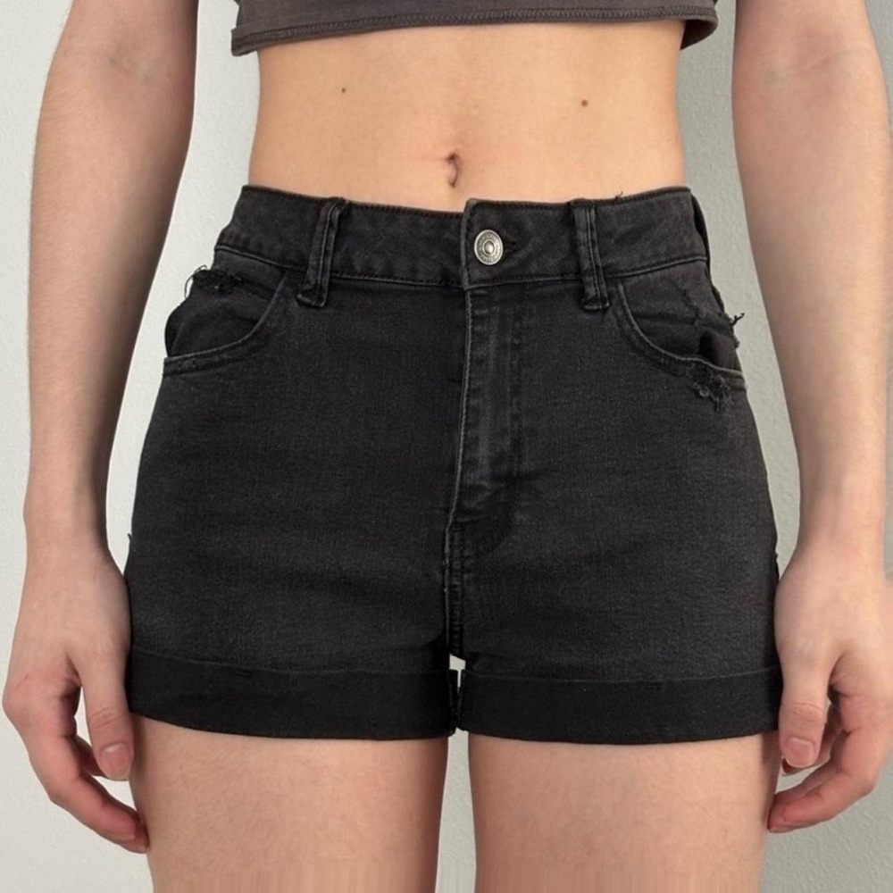Black High Waisted Shorts, Denim Jean Shorts, Capsule Wardrobe Closet Staple